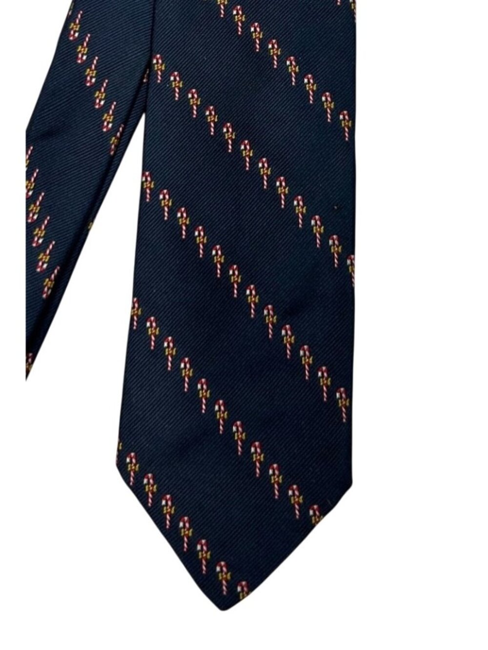 Vintage Candy Cane Brooks Brothers Silk Necktie Christmas Blue